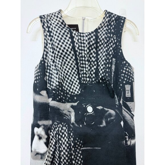 Akris Vivian Maier Camera Dress Black Gray Photo Realistic Trompe l'Oeil 10 - Picture 5 of 16